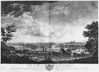 Ansicht der Stadt und des Hafens von Bayonne, gesehen von der Mitte der Zitadelle, Serie 